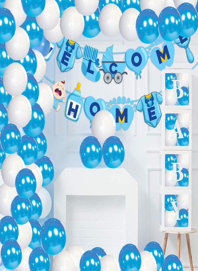 Zyozique Baby Boy Welcome Home Decoration Kit Paper Banner with Balloons for Baby Shower / Welcome Party / Birthday Party Supplies(Pack of 26) - Image 3